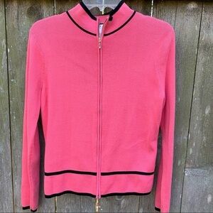 JILLIAN JONES Coral long sleeved Full zip cardigan sweater jacket spring fall